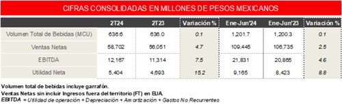 Tabla De Reporte Financiero 2T24